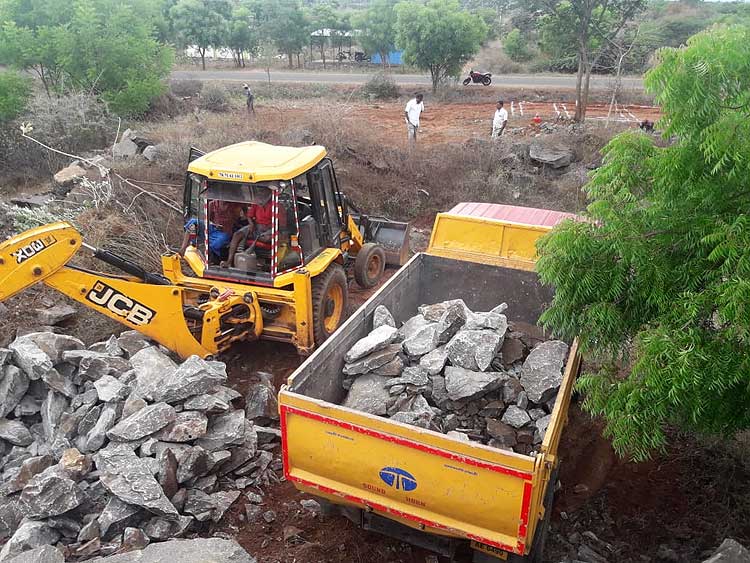 Moving Rocks for the foundations